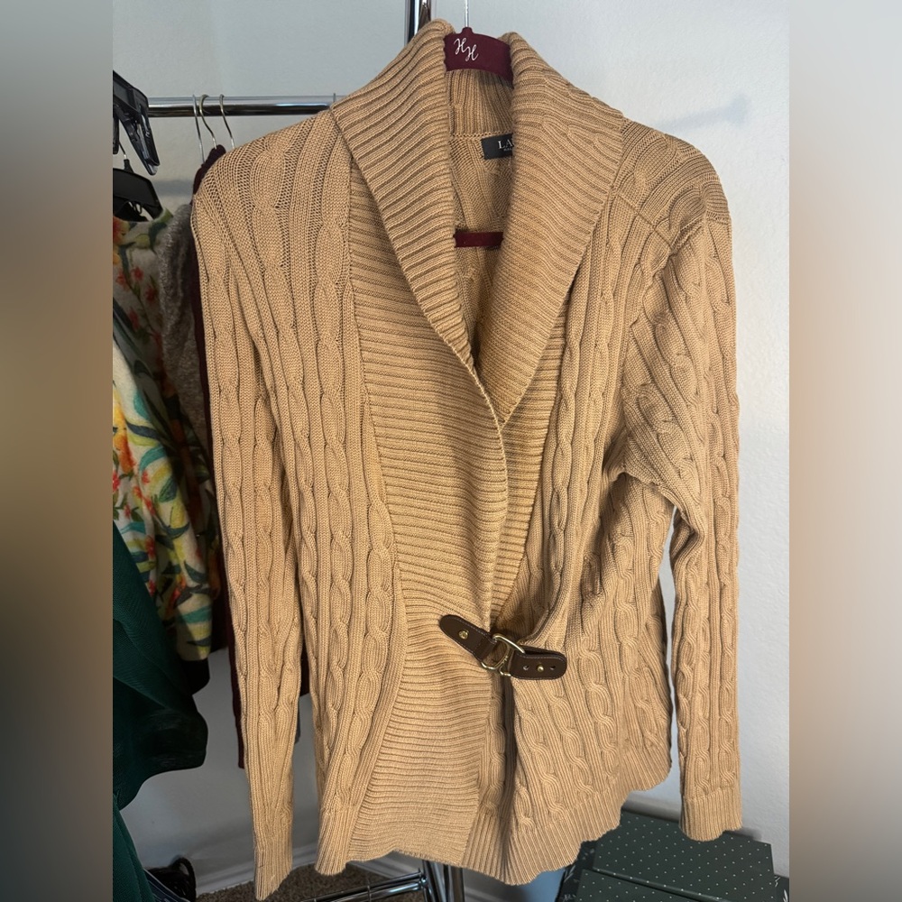 Ralph Lauren Tan Cable Knit Sweater - Picture 1 of 3